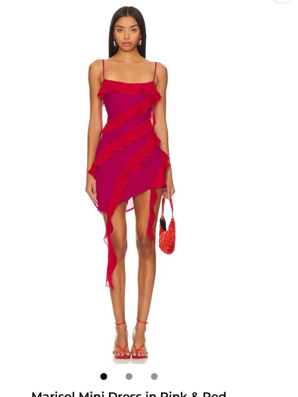 Marisol Mini Dress in Pink & Red Medium